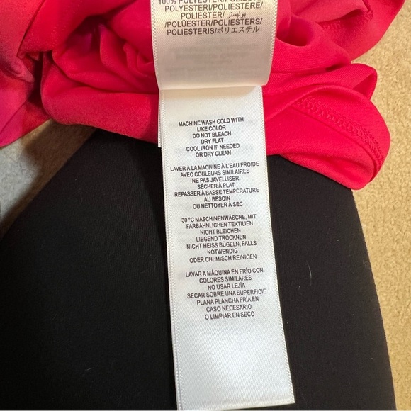 Adrianna Papell Midi Length Sheath Dress Stretch Knit Crepe Tie Front Size 8 - Picture 13 of 13